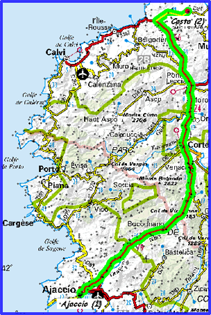 Plan d'accs d'Ajaccio